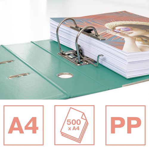 Esselte ordner Colour'Breeze, A4, PP, rug van 7,5 cm, groen-2