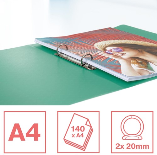 Esselte Colour'Breeze ringmap, 2 ringen, PP, ft A4, met soepele kaft, groen-3
