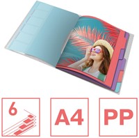 Esselte Colour'Breeze sorteermap, PP, ft A4, 6 tabs, assorti-1