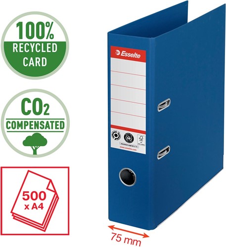 Esselte No.1 ordner, A4, rug 7,5 cm, blauw-2