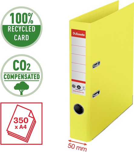 Esselte No.1 ordner, A4, rug 5 cm, geel-2