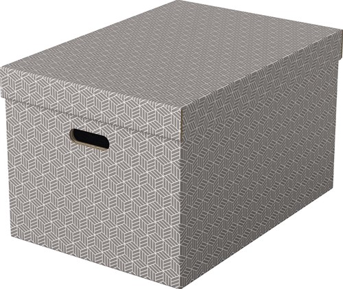 Esselte Home opbergdoos,  ft 35,5 x 51 x 30,5 cm, grijs, pak van 3 stuks