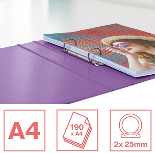 Esselte Colour'Breeze ringmap, 2 ringen, PP, ft A4, met harde kaft, lavendel-2