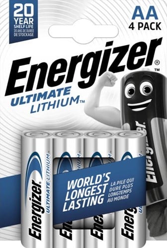 Energizer batterijen Lithium AA, blister van 4 stuks