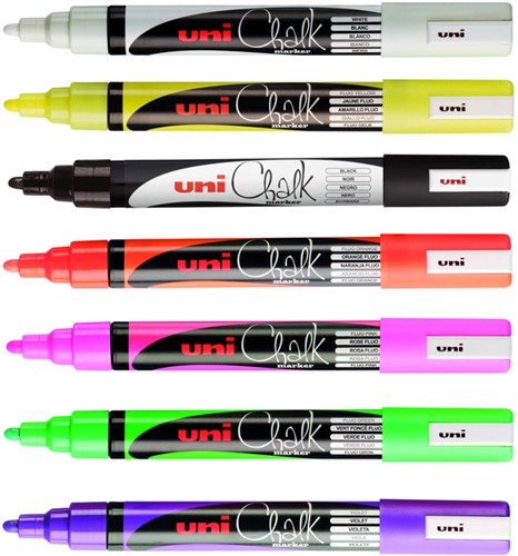 Uni-ball Krijtmarker fluo geel, ronde punt van 1,8 - 2,5 mm-2
