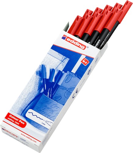 Fineliner edding 1200 002 fijn rood-2