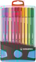 Viltstift  STABILO Pen 68/20 ColorParade in antr/turq etui M ass 20st
