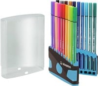 Viltstift  STABILO Pen 68/20 ColorParade in antr/turq etui M ass 20st-3