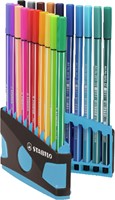 Viltstift  STABILO Pen 68/20 ColorParade in antr/turq etui M ass 20st-2
