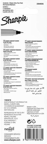 Viltstift Sharpie rond ultra fijn zwart blister à 2 stuks-3