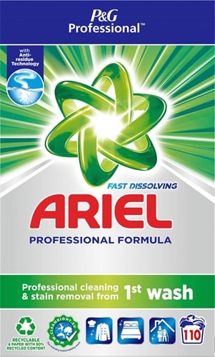 Ariel Professional Formula Fast Dissolving waspoeder, doos van 6,6 kg, 110 wasbeurten