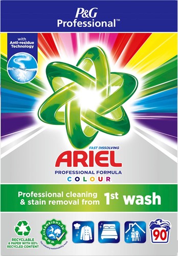 Ariel Professional Formula Fast Dissolving Colour waspoeder, doos van 5,4 kg, 90 wasbeurten
