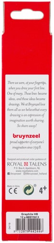 Grafietpotlood Bruynzeel HB met gum set à 12 stuks grijs-3