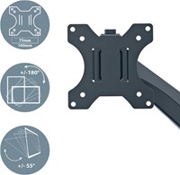 Leitz Ergo ruimtebesparende monitorarm, enkel, grijs-1