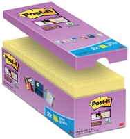 Post-it Super Sticky notes, 90 vel, ft 76 x 76 mm, geel, pak van 14 blokken + 2 gratis