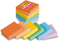 Post-it Super Sticky Notes Playful, 90 vel, ft 76 x 76 mm, geassorteerde kleuren, pak van 6 blokken-2