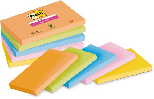 Post-it Super Sticky notes Boost, 90 vel, ft 76 x 127 mm, geassorteerde kleuren, pak van 5 blokken-2