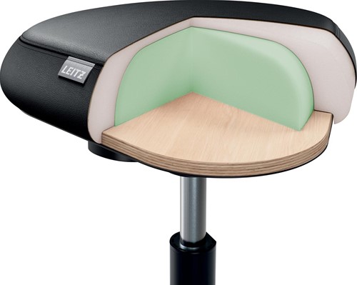 Leitz Ergo actieve Zitkruk met comfortzitting, met wieltjes, zwart-2