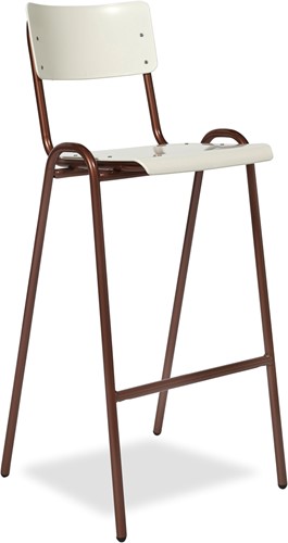 Retro barstoel Zakynthos rug en zitting van kunststof PP