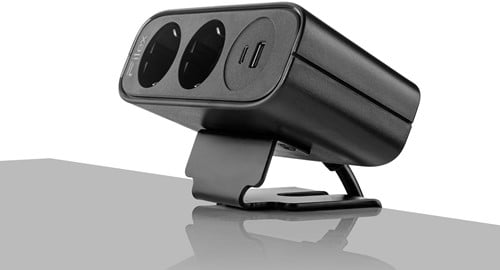 Opbouw stekkerdoos Power Desk UP EP65- 2x230V 1x USB A 1x USB C (zwart)