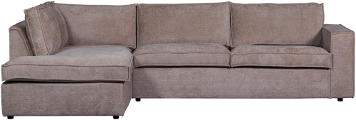 Hajo Hoekbank Links Chenille Taupe-2