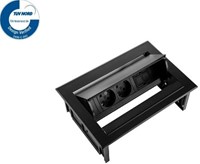 Inbouw stekkerdoos Power Desk In zwart - 2x 230V + 1x Keystone-2