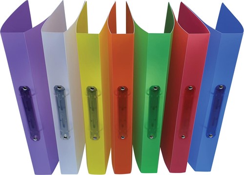 Alpha ringmap, voor ft A4, uit PP, 2 ringen van 25 mm, geassorteerde transparante kleuren-3