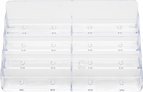 Deflecto visitekaartenhouder 2 x 4 opbergvakken, transparant-2