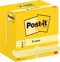 Post-It Z-Notes , 100 vel, ft 76 x 127 mm, geel, pak van 12 blokken