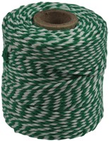 Katoentouw, groen-wit, klos van 50 g, ongeveer 55 m