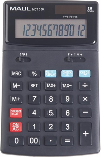 Maul bureaurekenmachine MCT 500, Check & Correct, zwart