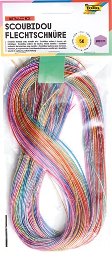 Folia scoubidou draad met goud- en zilverdraad, pak met 50 draden