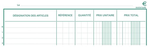 Exacompta inventaris, ft 32 x 19,5 cm, Franstalig