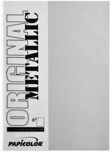 Kopieerpapier Papicolor A4 300gr 3 vel metallic zilver-2