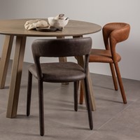 Noble Eetkamerstoel Leerlook Zwart/Grijs-3