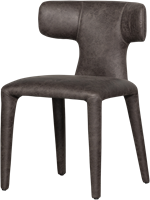 Permit Eetkamerstoel Leerlook Zwart/Grijs