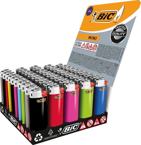 BIC Mini vuursteen aansteker, display van 50 stuks