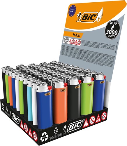 BIC Maxi vuursteen aansteker, display van 50 stuks