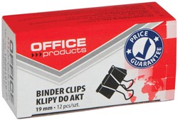 OFFICE products foldbackclip, zwart, 19 mm, doosje van 12 stuks