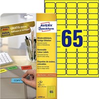 Etiket Avery Zweckform L4793-20 38.1x21.2mm geel 1300 etiketten
