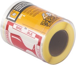Etiket CleverPack tekst breekbaar 80x100mm wit/rood