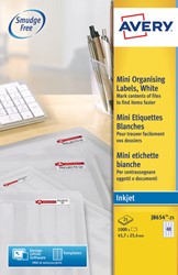 Etiket Avery J8654-25 45.7x25.4mm wit 1000 etiketten