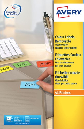 Etiket Avery L6041-20 45.7x21.2mm geel 960 etiketten