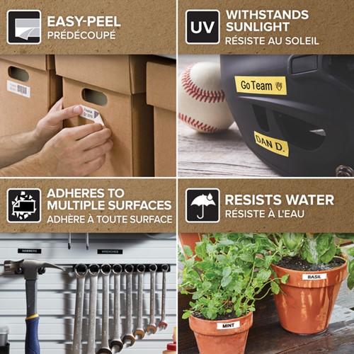 Labeltape Dymo LabelManager D1 polyester 12mm duurzaam zwart op wit-2