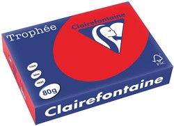 Clairefontaine Trophée Intens, gekleurd papier, A4, 80 g, 500 vel, koraal rood
