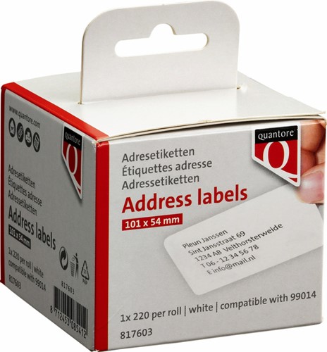 Labeletiket Quantore 99014 54x101mm adres wit-2