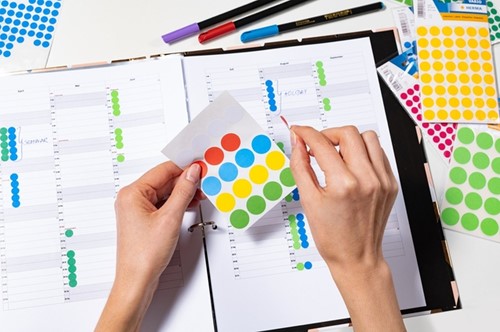 Etiket HERMA 1853 rond 13mm donkerblauw 240 etiketten-2