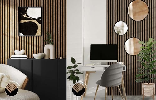 Houtlook lattenwanden 100% PET vilt 300x60cm