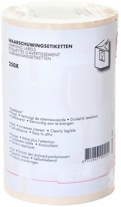 Waarschuwingsetiket IEZZY breekbaar 80mmx100m rood 250 stuks-2