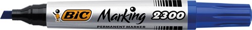 Bic permanent marker 2300 ECOlutions, schrijfbreedte 3,7 - 5,5 mm, schuine punt, blauw